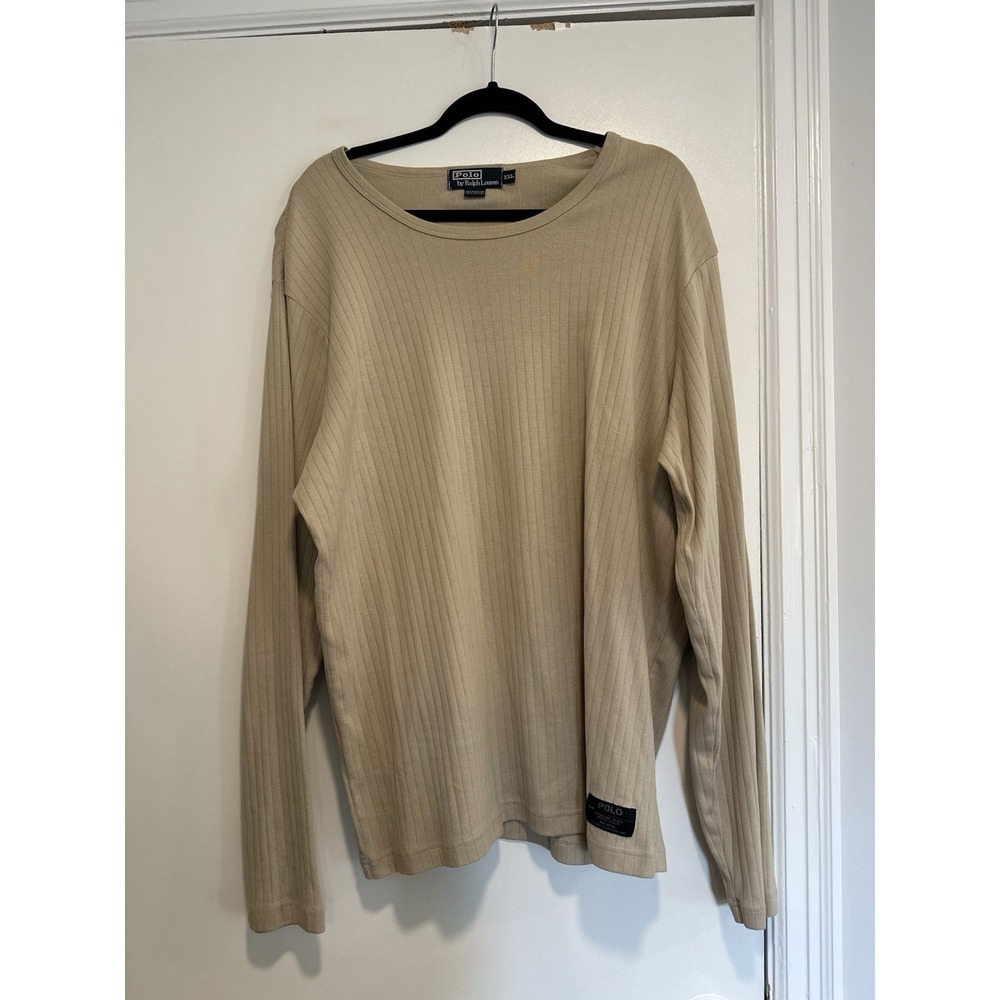 Polo Ralph Lauren Men's Sz: XXL Tan 100% Cotton Round Neck Long sleeve Top